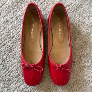 Tamara Mellon Minty Ballerina Flat in Red Patent - Size 37.5